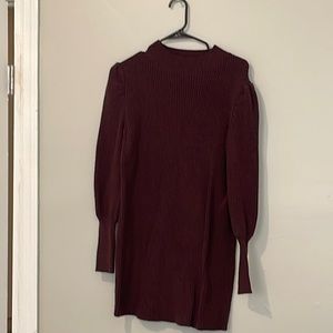 Brown Long Sleeve Mini Dress